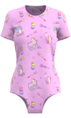 BunnyAF Makeup Bunny Onesie Pink Romper Bodysuit Pyjamas