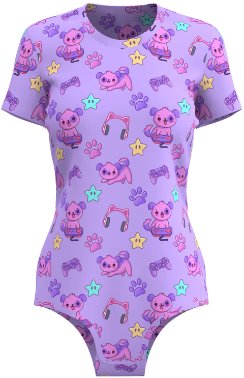 BunnyAF Puppy Gamer Onesie Romper Bodysuit Pyjamas