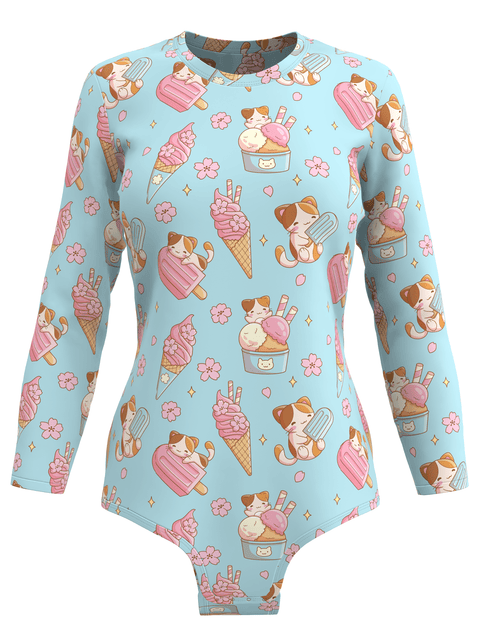 BunnyAF Sakura Kitty Ice Cream Onesie Romper Bodysuit Pyjamas